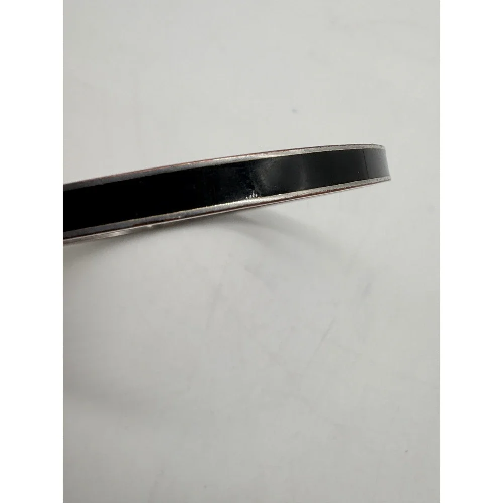 Kate Spade New York Silver Tone Black Enamel Slim Bangle Bracelet - Picture 4 of 8